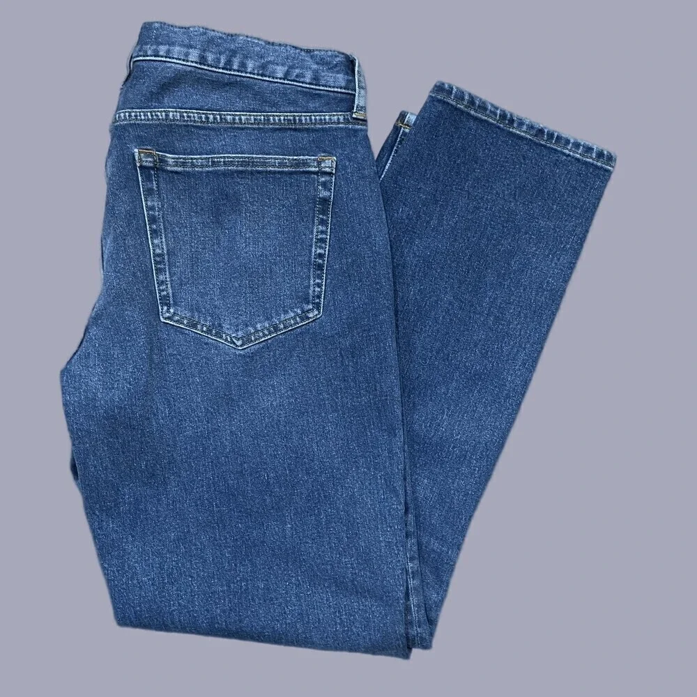 Everlane Uniform Medium Wash Denim Blue Jeans Straight Leg Organic Men's 32 x 30